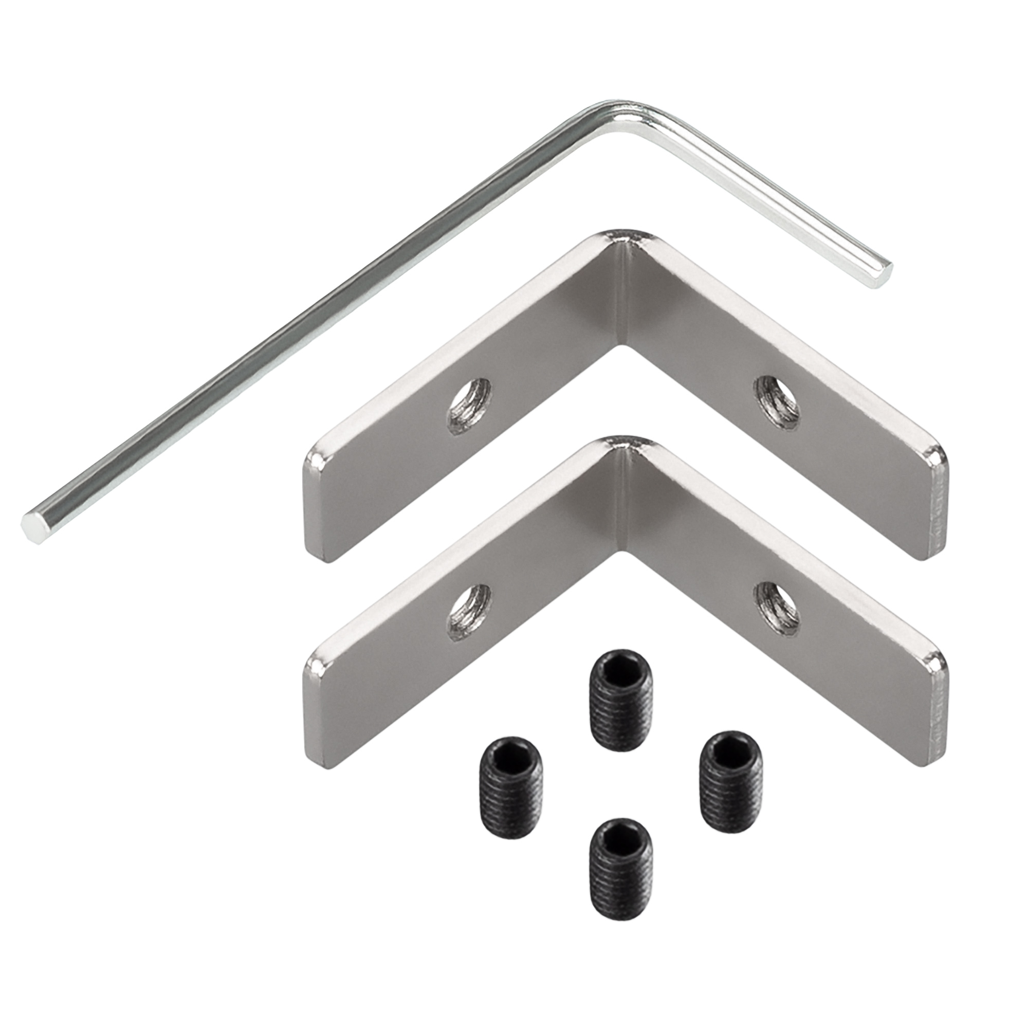 Соединитель профиля FANTOM-W23-L90 Set 048905 - Угловой коннектор для соединения 2-х отрезков профиля FANTOM-W23 под углом 90° в одной плоскости. Установка в паз на профиле. В комплекте: соединитель - 2 шт., винт - 8 шт., шестигранный ключ - 1 шт. Цена за