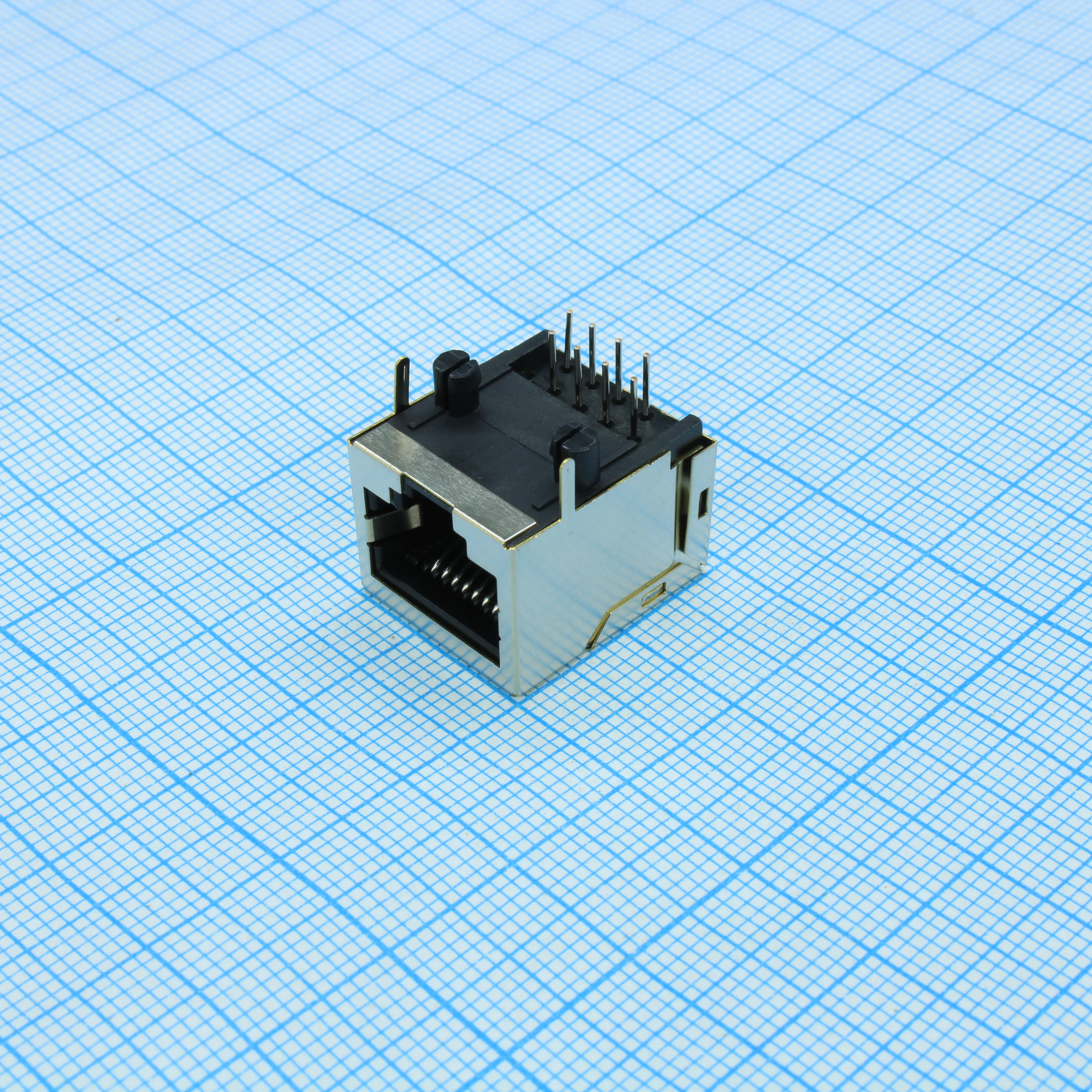 DS1127-S80BP - Розетка RJ45 на плату, экран., 10p8