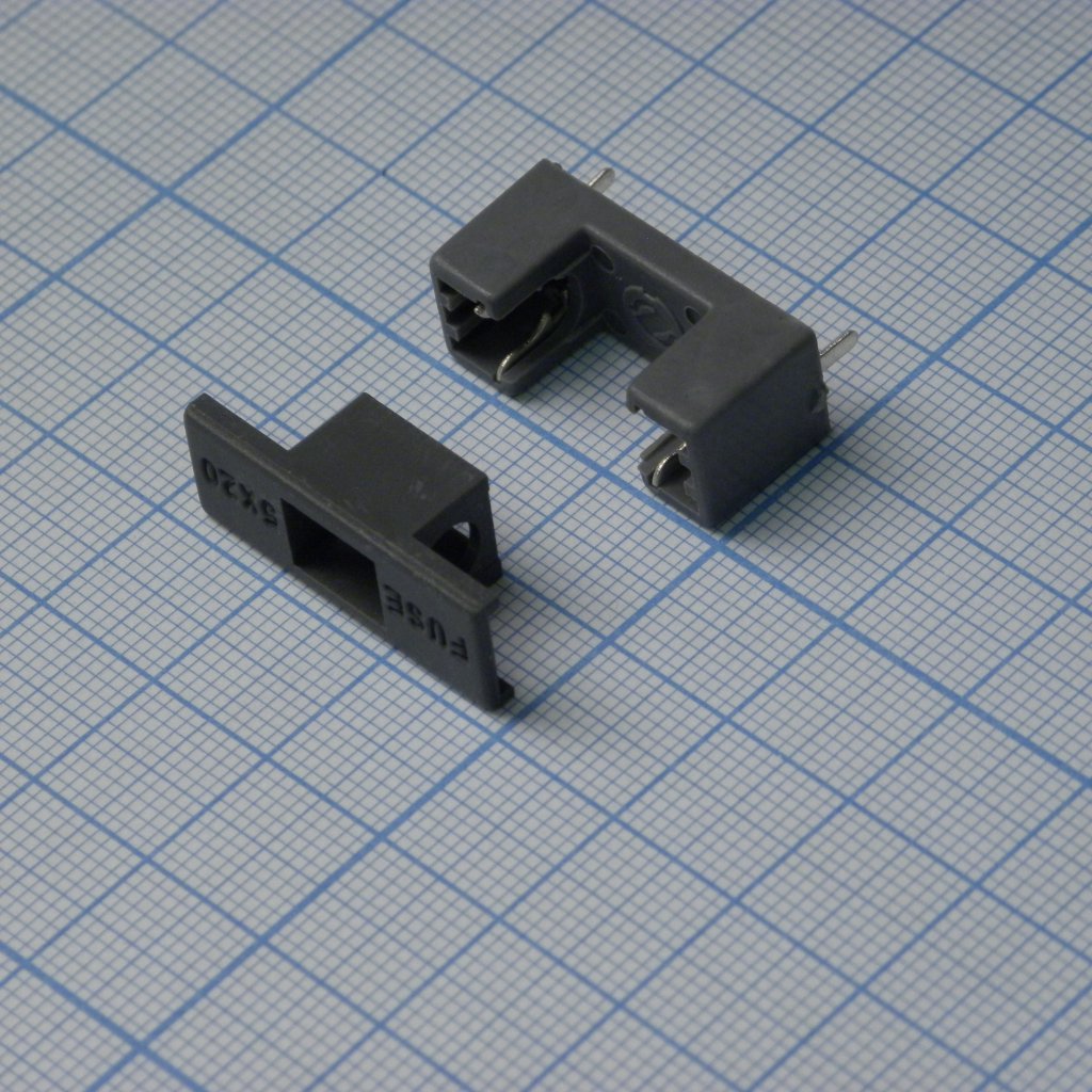 ZH242 - Держатель предохранителя  5х20mm с крышкой, монтаж на плату