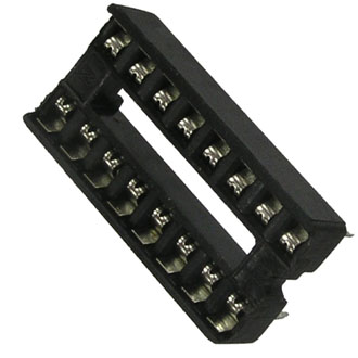 SCS-16 - Панелька для микросхем DIP16 шаг 2.54мм