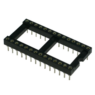 SCLM-28 TRL-28 - DIP-панель цанговая под микросхему 28pin, шаг 2.54мм, ширина 15.24мм