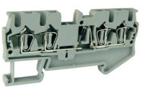 Клемма с диодом UJ5-2.5/2X2DE - Клемма с диодом, 4 точки подключения в клемме, серия E, тип фиксации провода: пружинный, номинальное сечение: 2,5 мм кв., 1A, 500V, ширина: 5,2 мм, цвет: серый, стандарт GB/T14048.1, тип монтажа: DIN 35