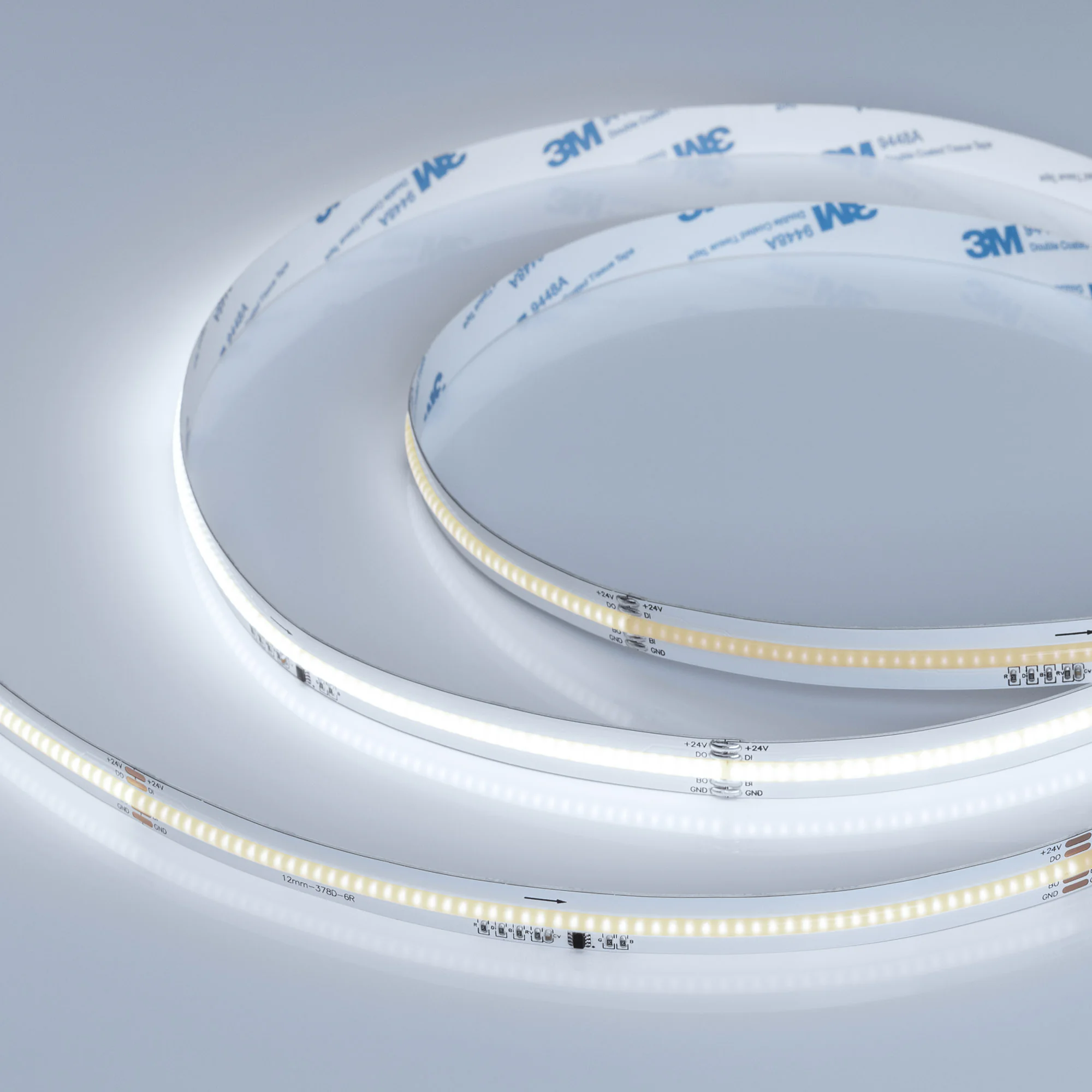 Лента SPI-COB-X378-12mm 24V White6000-PX63-BPT (7 W/m, IP20, 5m) 041735 - Светодиодная лента SPI-X378, открытая IP20, микросхема WS2818B. Светодиоды CSP 378 шт/м (1890шт на 5м), 1 pixel = 63 LED, белая плата, скотч 3М. Цвет БЕЛЫЙ 6000K, высокий индекс цве