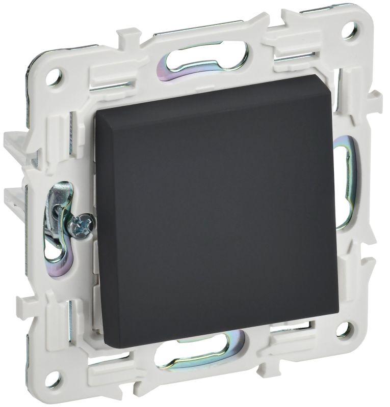 SKANDY Выключатель 1-клавишный 10А SK-V01G графит IEK SK-V10-0-10-K53