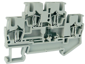 Этажная клемма UJ5-2.5/2-2D/S-X/XR-L - Этажная клемма, с диодом, тип фиксации провода: пружинный, номинальное сечение: 2,5 мм кв., 26A, 500V, ширина: 5,2 мм, цвет: серый, тип монтажа: DIN 35
