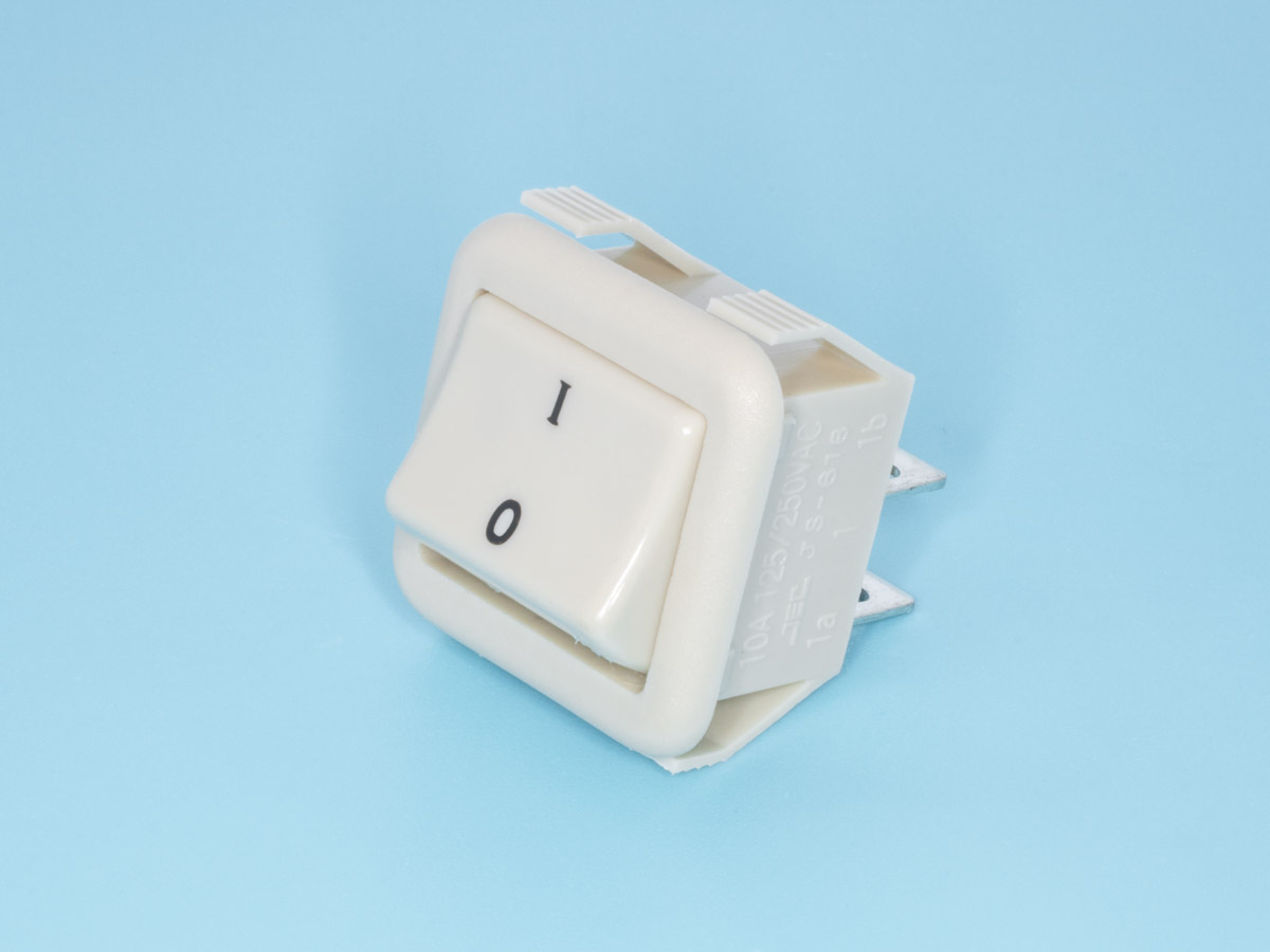 SWR-76 - Выключатель 220В 4 контакта 30х30мм, серый, крепление защелка