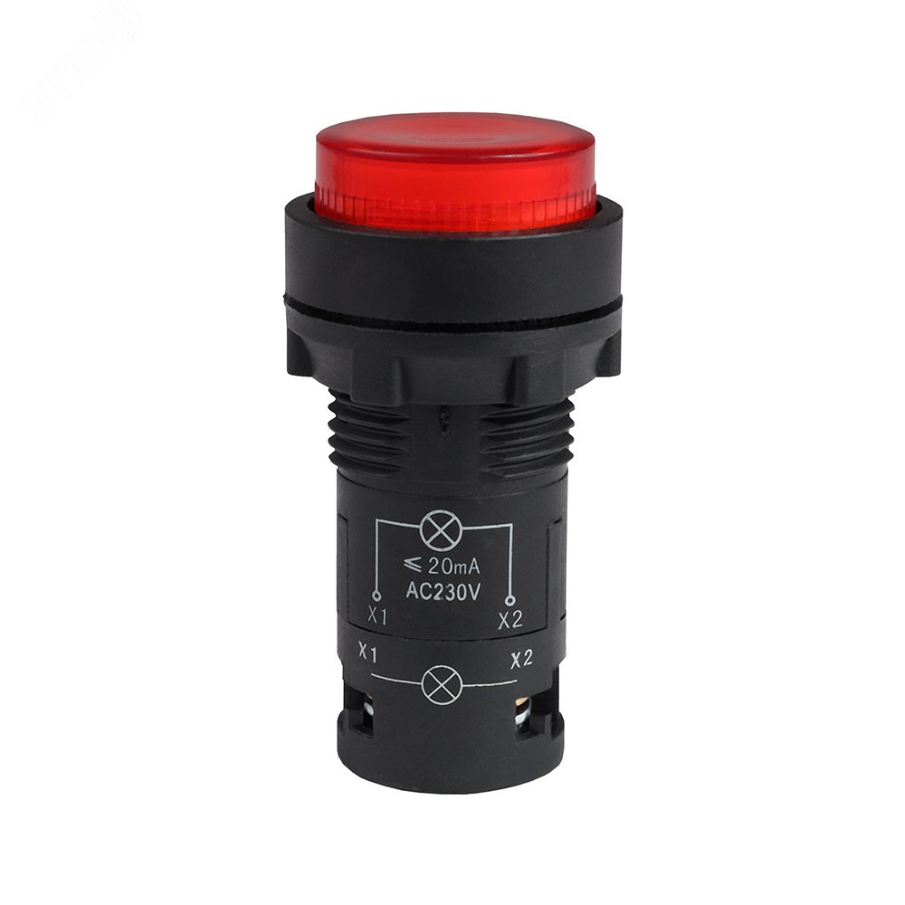 Кнопка с подсветкой OptiSignal Compact D22 C7-PL-M401 красная 1НЗ 230 В AC XB7NW34M2 362096