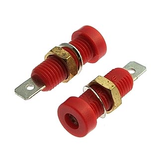 Z032 4MM SOCKET RED - Клемма приборная Z032 4 мм, разъем красный, диаметр 4 мм