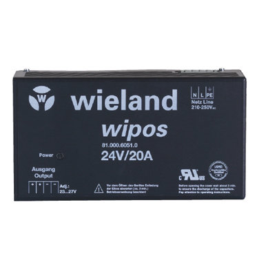 Блок питания WIPOS 24VDC/20A 1PH H - Источник питания, однофазный, 24 V / 20 A, 480 W; диапазон входных напряжений: 195 – 265 VAC; габариты (мм): ширина x высота x глубина: 240 x 130 x 86; вес 1,9 кг; монтаж: на DIN рейку, температура окружающей среды 0°C