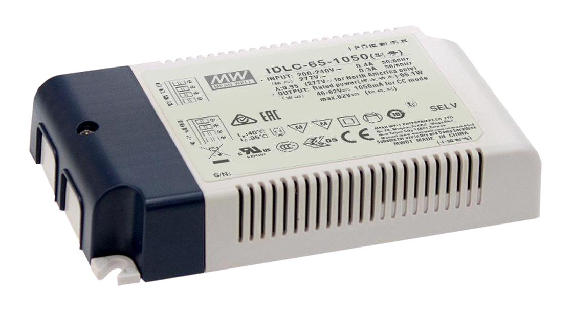 IDLC-65-700 - AC-DC led, 65Вт, выход 93В/0.7А, стаб. тока, вход 180...295 AC, PFC, 130x75x25мм
