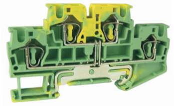 Заземляющая клемма UJ5-4/2-2JD - Заземляющая клемма, тип фиксации провода: пружинный, номинальное сечение: 4 мм кв., ширина: 6,2 мм, цвет: желто-зеленый, DIN 35