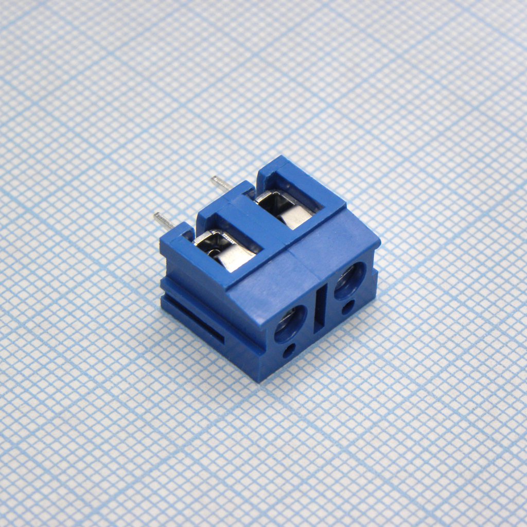 DG305-7.5-02P-12-00A(H) - Винтовой клеммный блок с защитой провода, 2 контакта. Серия DG305-7.5