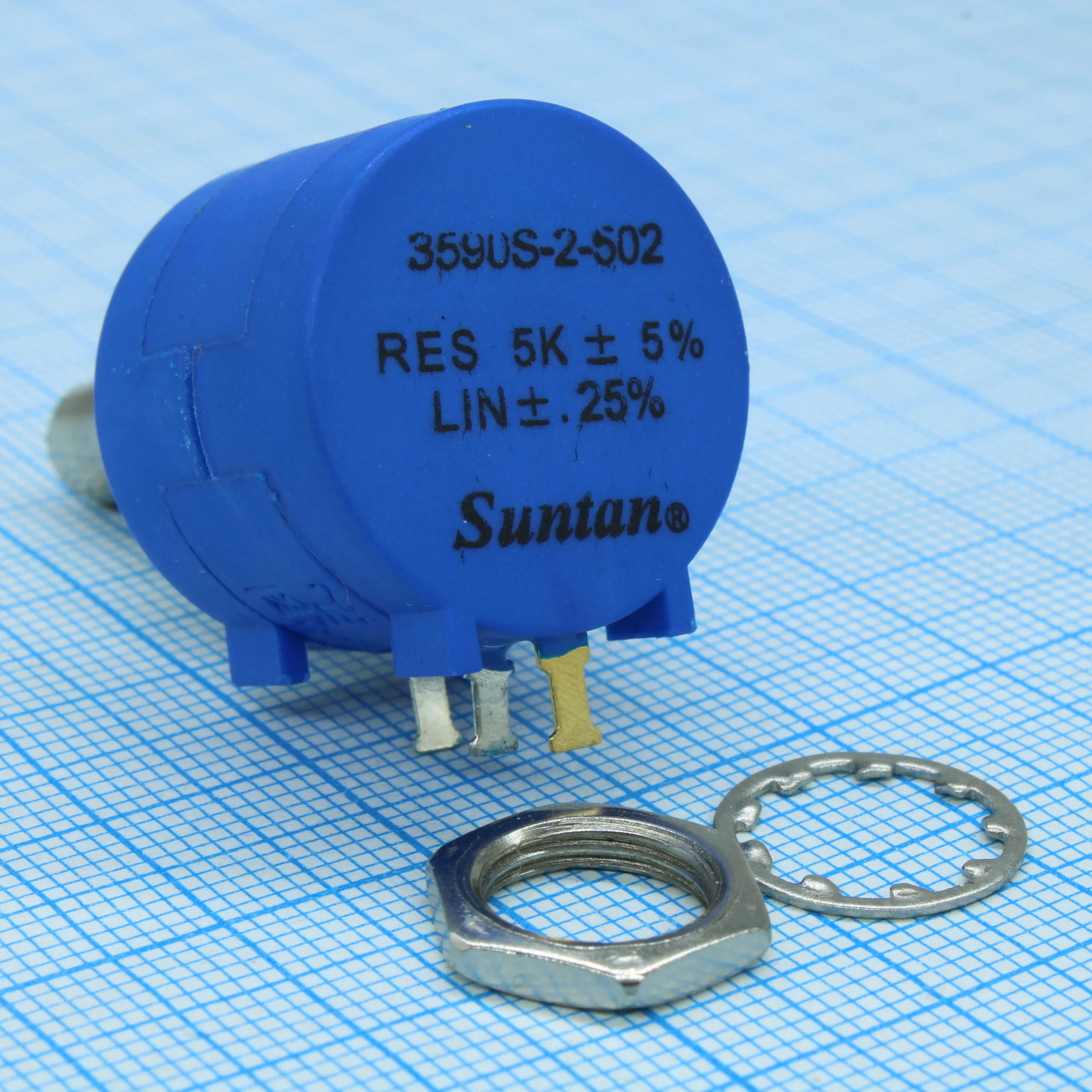 TSR-3590-S-2-103R - Потенциометр 10 кОм 2Вт ±5%, многооборотный прецизионный ±0.5% 2Вт, вал 6.34мм
