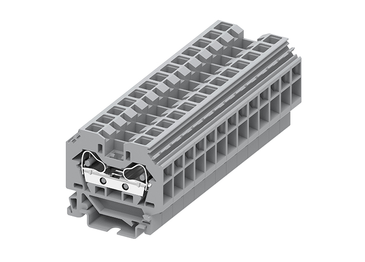 Проходная клемма 210901 - Проходная клемма, боковой подвод кабеля, TA10, тип фиксации провода: пружинный, номинальное сечение: 10 мм кв., 57A, 800V, ширина: 10 мм, цвет: серый, тип монтажа: DIN 35