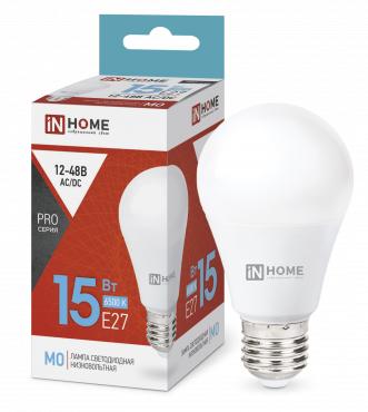 Лампа светодиодная низковольтная LED-MO-PRO 15Вт грушевидная 6500К холод. бел. E27 1200лм 12-48В 4690612036366