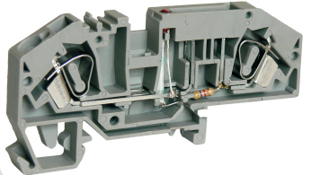 Предохранительная клемма UJ5-6CW/RDX12-I - Предохранительная клемма, флажковый предохранитель, с LED 12V, вариант 1, тип фиксации провода: пружинный, номинальное сечение: 6 мм кв., до 30A, 400V, ширина: 8 мм, цвет: серый, тип монтажа: DIN 35
