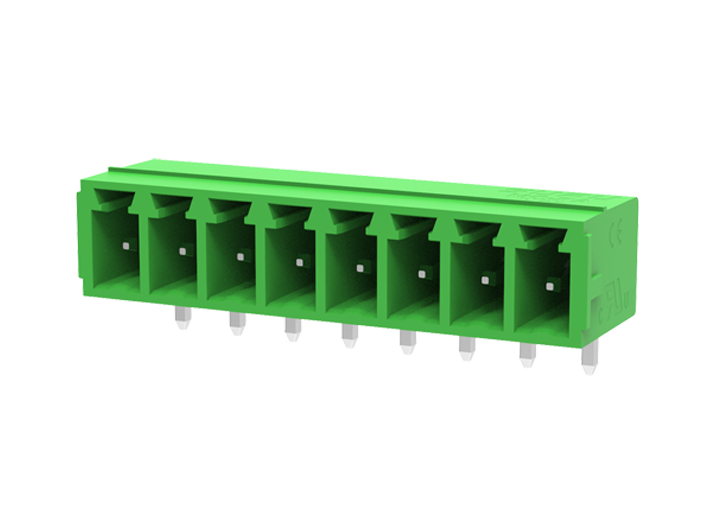 Вилочный разъем на плату MC-PA3.81H11-0002 - Вилочный разъем, горизонтальный, на плату, шаг: 3.81 мм, 11 полюсов, фиксация на плате пайкой, исполнение: стандартное, 160V, 8A, цвет: зеленый