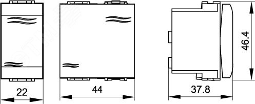 Переключатель 1-кл. 2мод. Brava 16А IP20 бел. 76012B