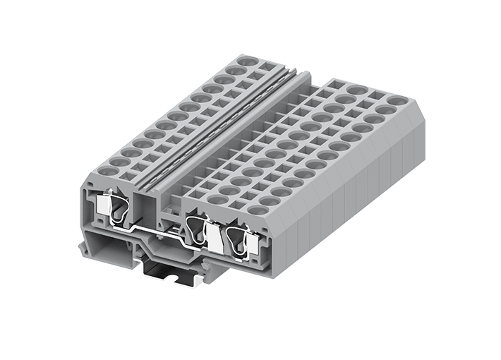 Проходная клемма 210951 - Проходная клемма, TA10-1-2, 3 точки подключения, тип фиксации провода: пружинный, номинальное сечение: 10 мм кв., 57A, 800V, ширина: 10 мм, цвет: серый, тип монтажа: DIN 35