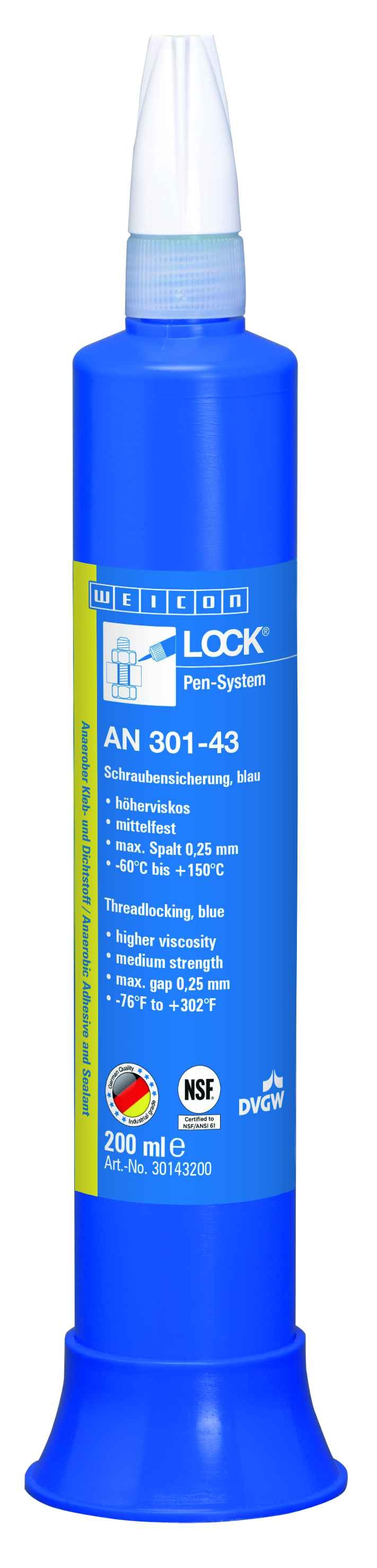 wcn30143200 - 10026817 WEICONLOCK AN 301-43 Фиксатор резьбы (200 мл) разрешен к применению в пищевой и фармацевтической про