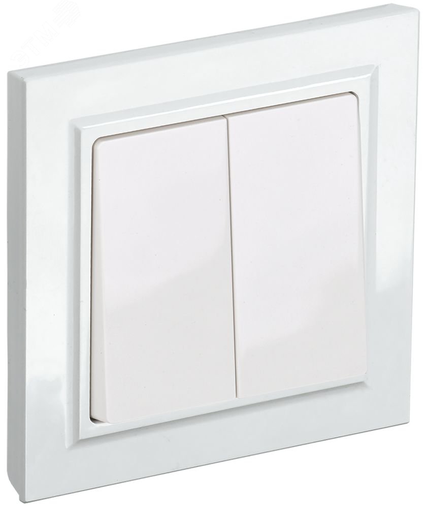 Выключатель 2-кл. СП BRITE ВСР10-2-0-БрБ 10А в сборе бел. BR-V20-0-10-K01-F