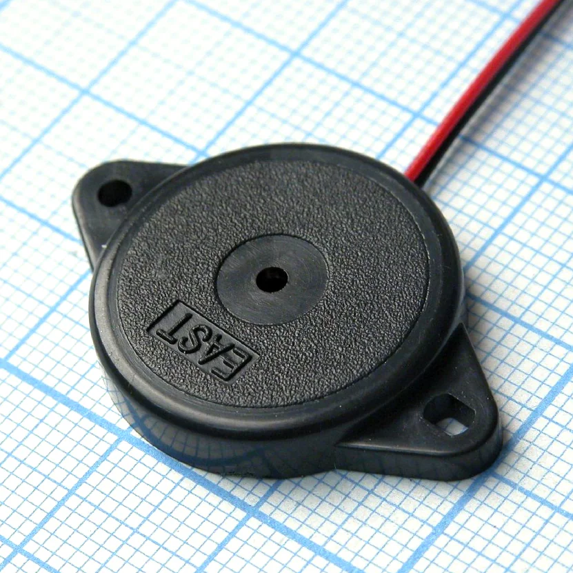 TFM-19 - Пьезоизлучатель 80db/12v/5mA d=34  4.0kHz гибкие выводы
