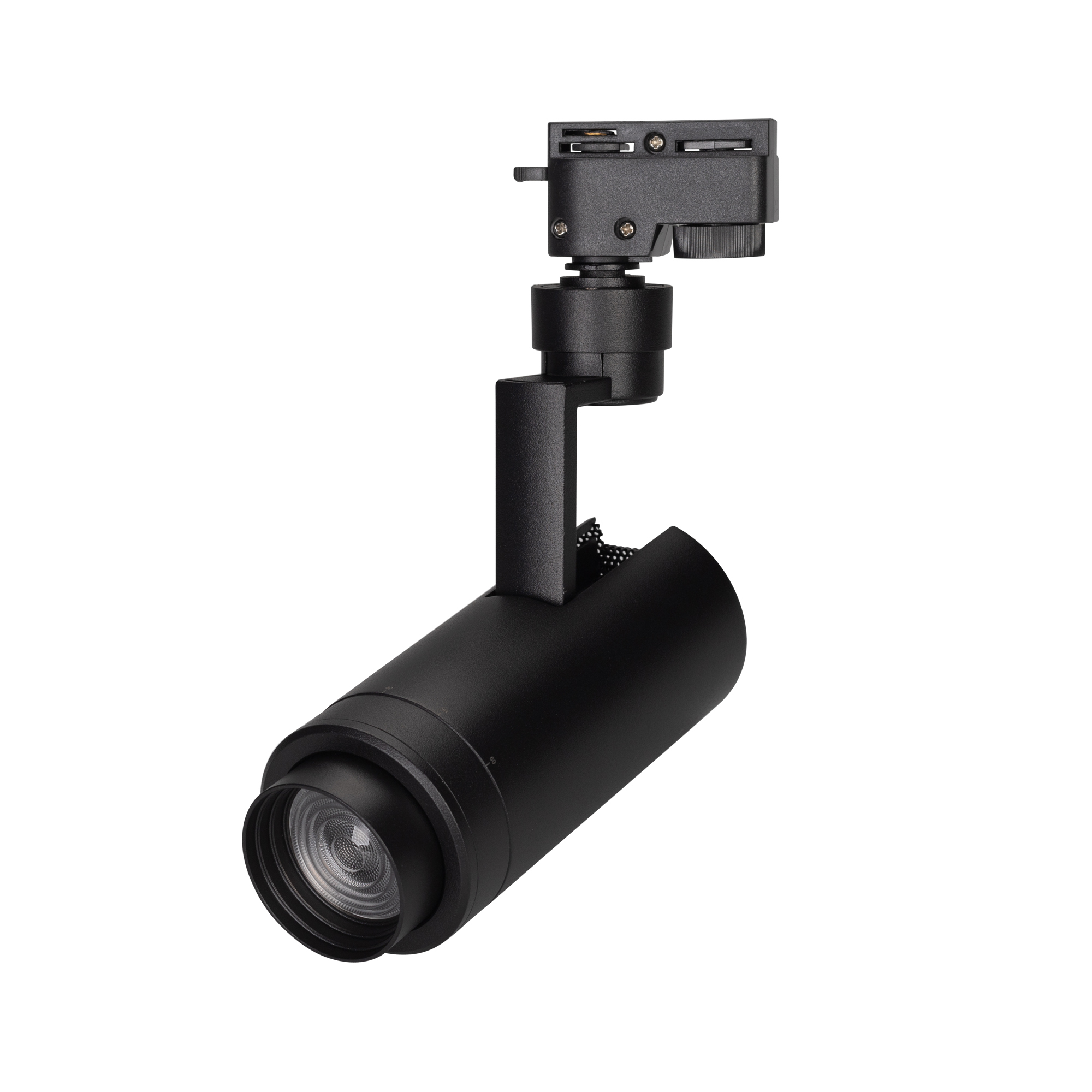 Светильник LGD-ZEUS-2TR-R67-10W Day4000 (BK, 20-60 deg, 230V) 025940(1) - Светильник подвесной для треков/шин 2 провода, 10Вт. Цвет свечения ДНЕВНОЙ 4000K, световой поток 800-1000лм, регулируемый угол 20-60°, CRI>90. Корпус круглый, металл, цвет черный. Р