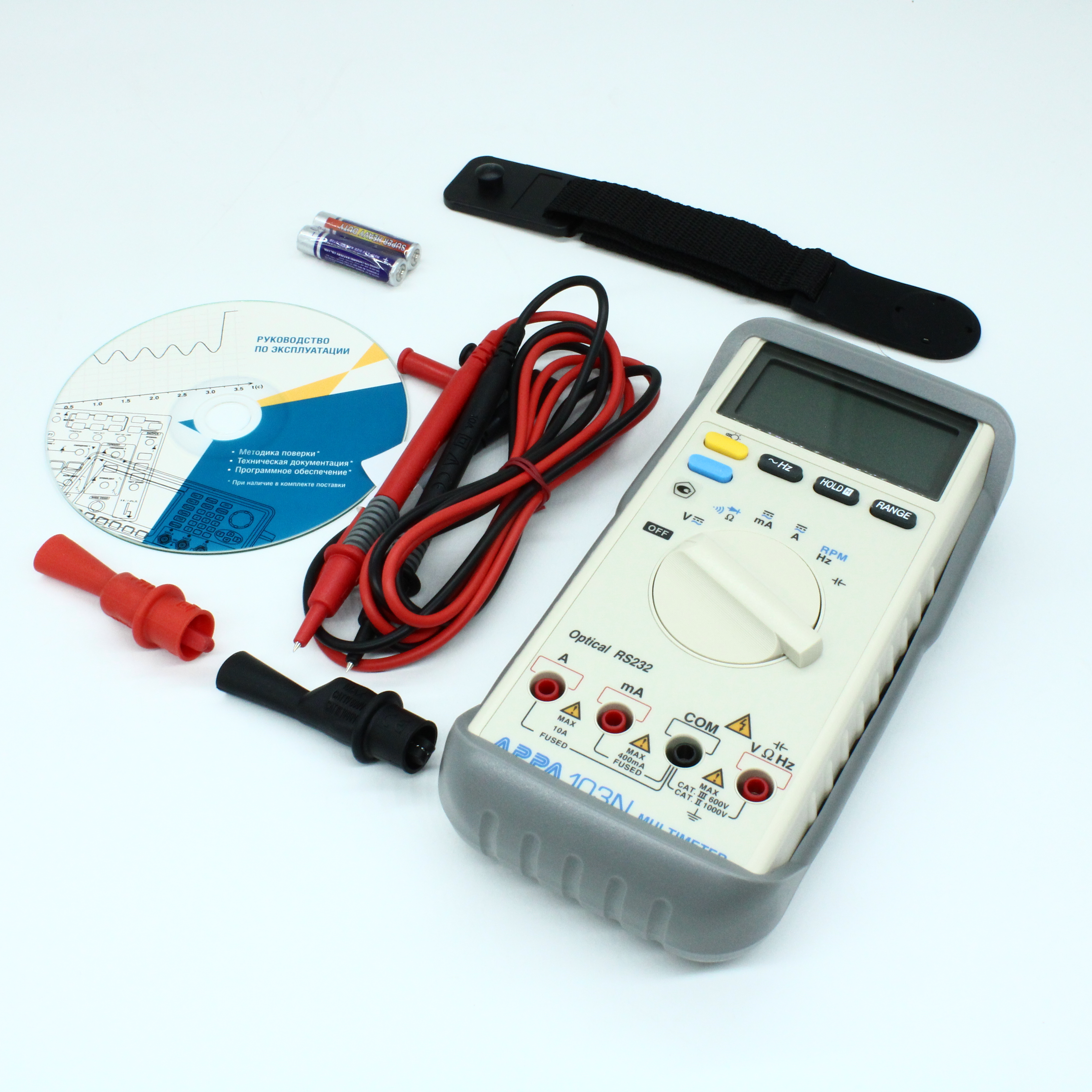 APPA 103N - Цифровой мультиметр с автоматическим выбором пределов измерений, особенности: измерение частоты вращения RPM, USB интерфейс