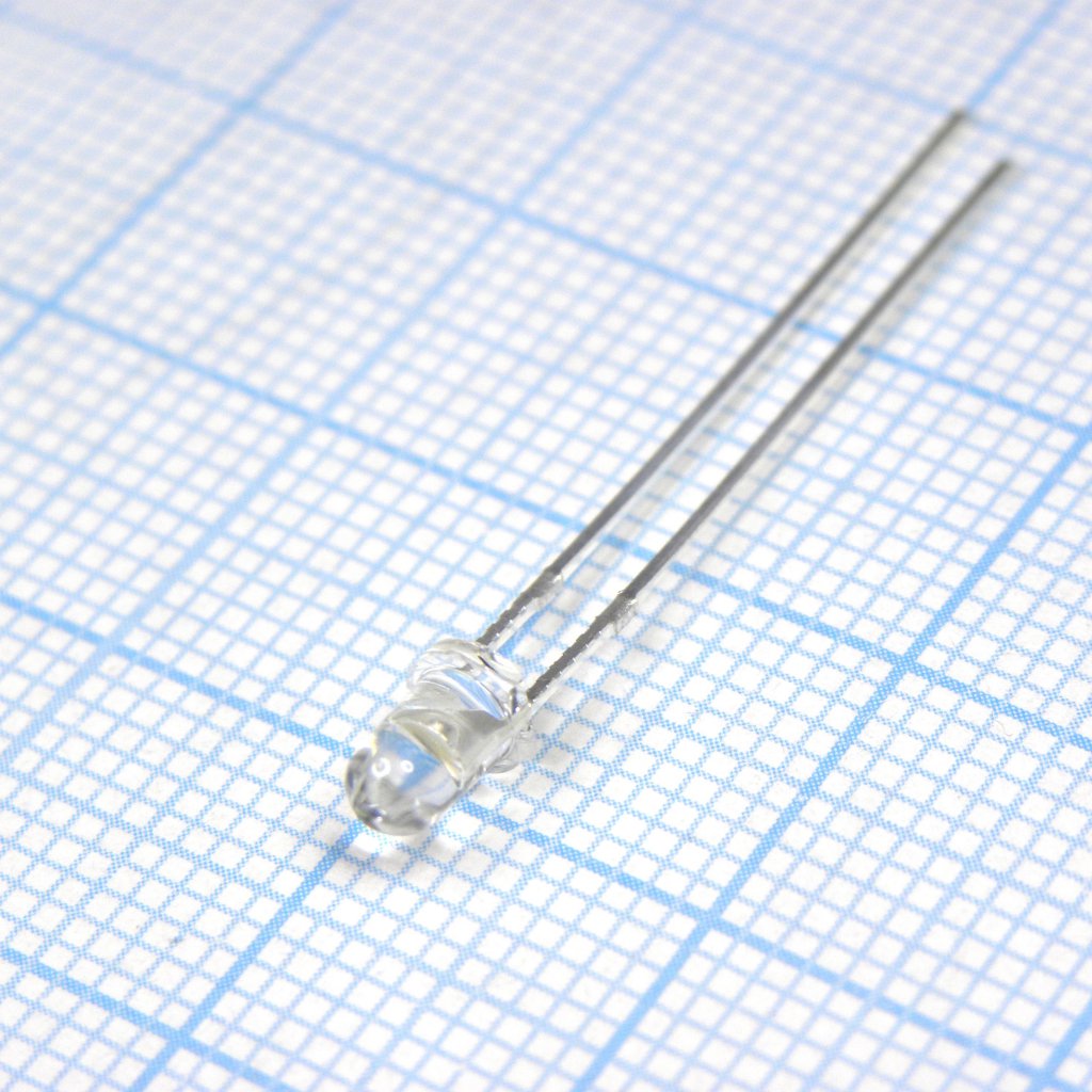 FYL-3014UWC1A - Светодиод 3мм/белый/8000-15000мкд/прозрачный/30°