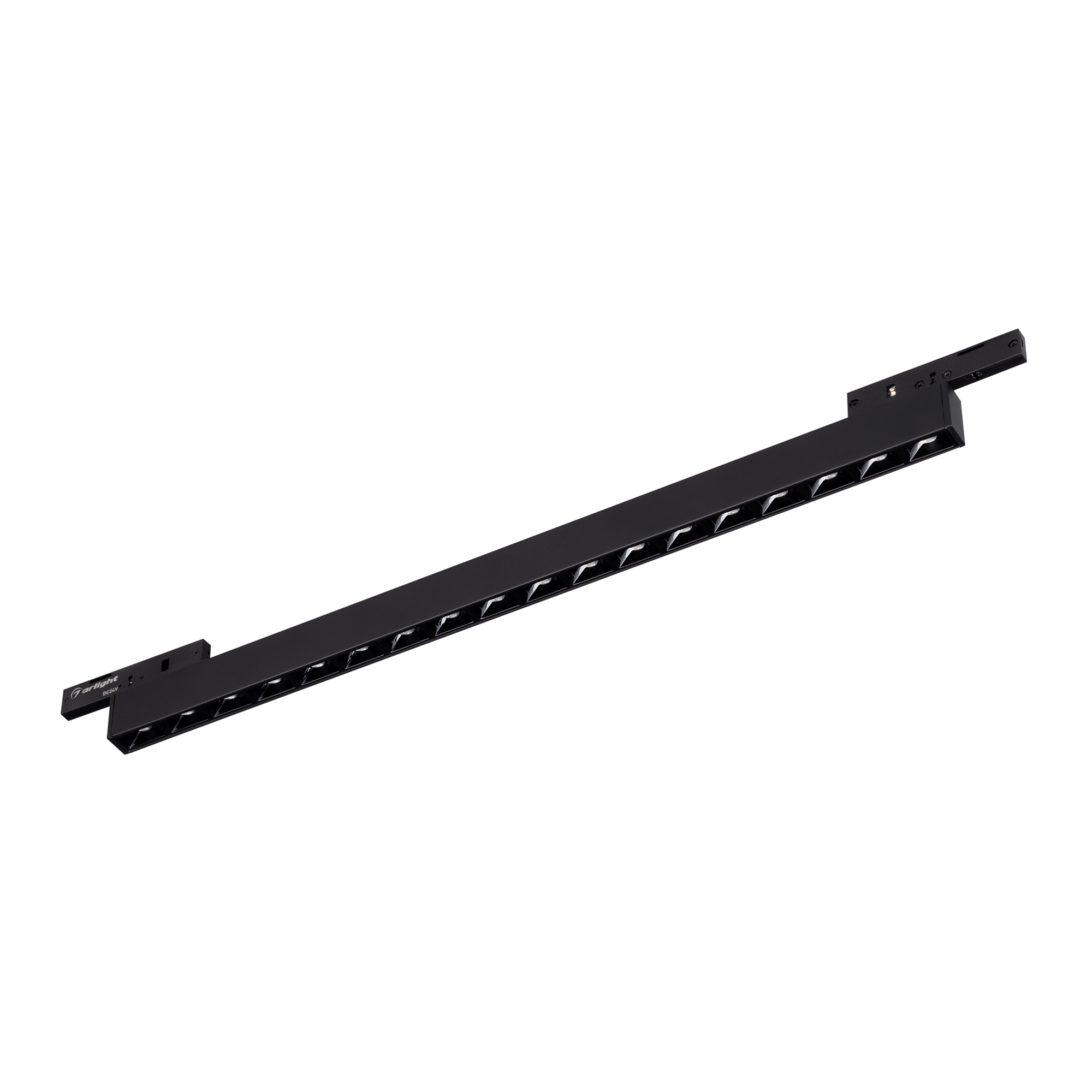 Светильник MAG-MICROCOSM-LASER-L300-15W Day4000 (BK, 30 deg, 24V) 043276 - Светильник для магнитных треков MAG-MICROCOSM шириной 11 мм. Мощность 15 Вт, св. поток 650 лм, 43 лм/Вт, дневной 4000 K, CRI>90, угол 30°, напряжение питания 24 В. Черный прямоугол