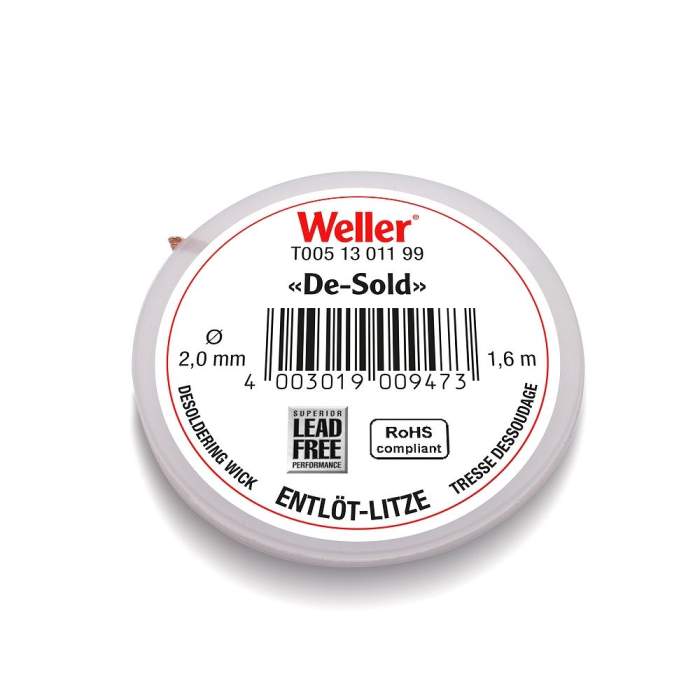 DESOLDERING WICK 2MM 1,6M - Оплетка для отпайки с флюсом, 2.0мм, длина 1.6м