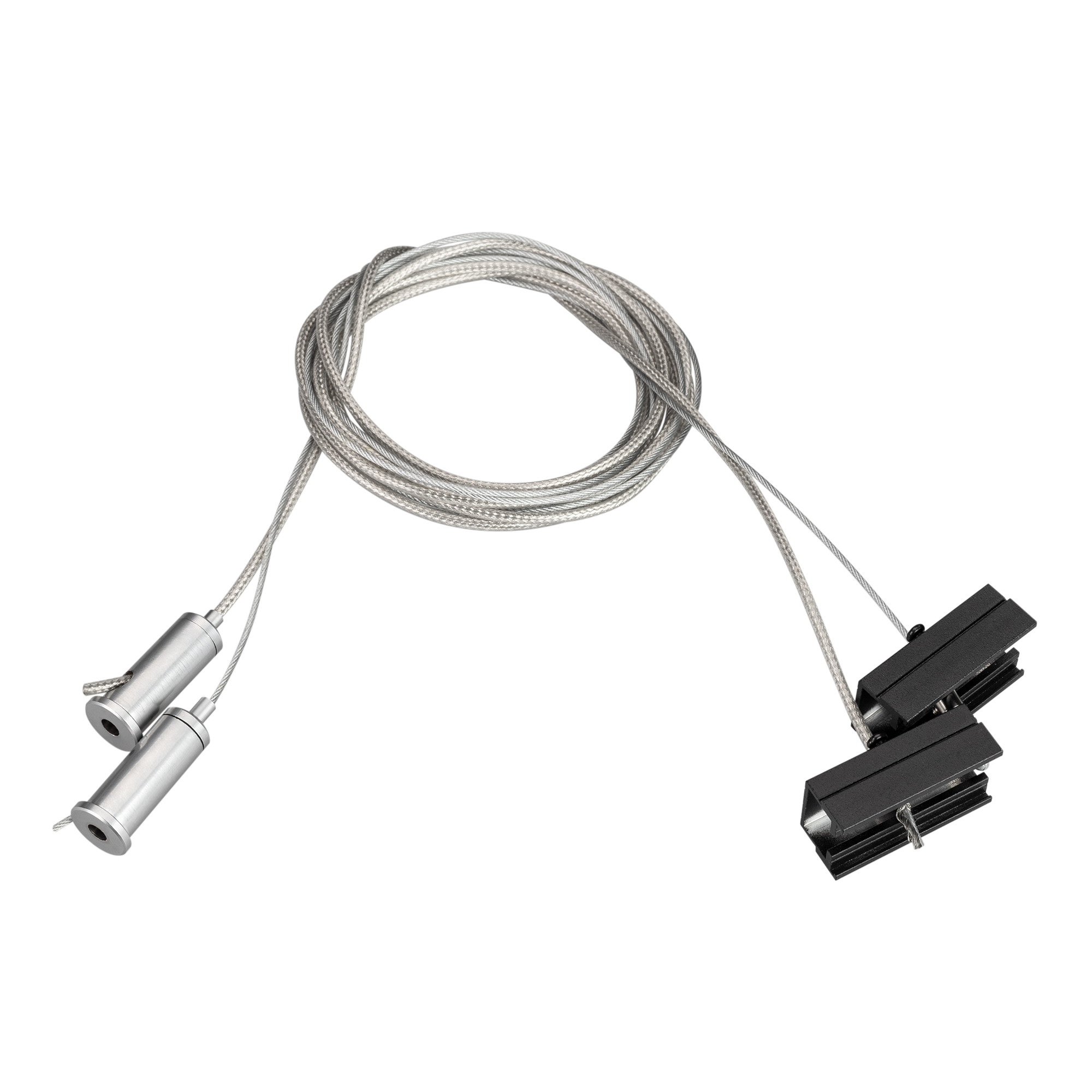 Подвес токопроводящий SL-LINE-25100 2x2m Set 033072 - Токопроводящий подвес для профилей SL-LINE-25100-DUAL. В комплекте: трос 2м 1шт (диаметр 1,5 мм), трос 2м. с токопроводящим медным сечением 1шт. (сечение кабеля - 2х0.5 мм2, диаметр 3 мм), тросовый дер