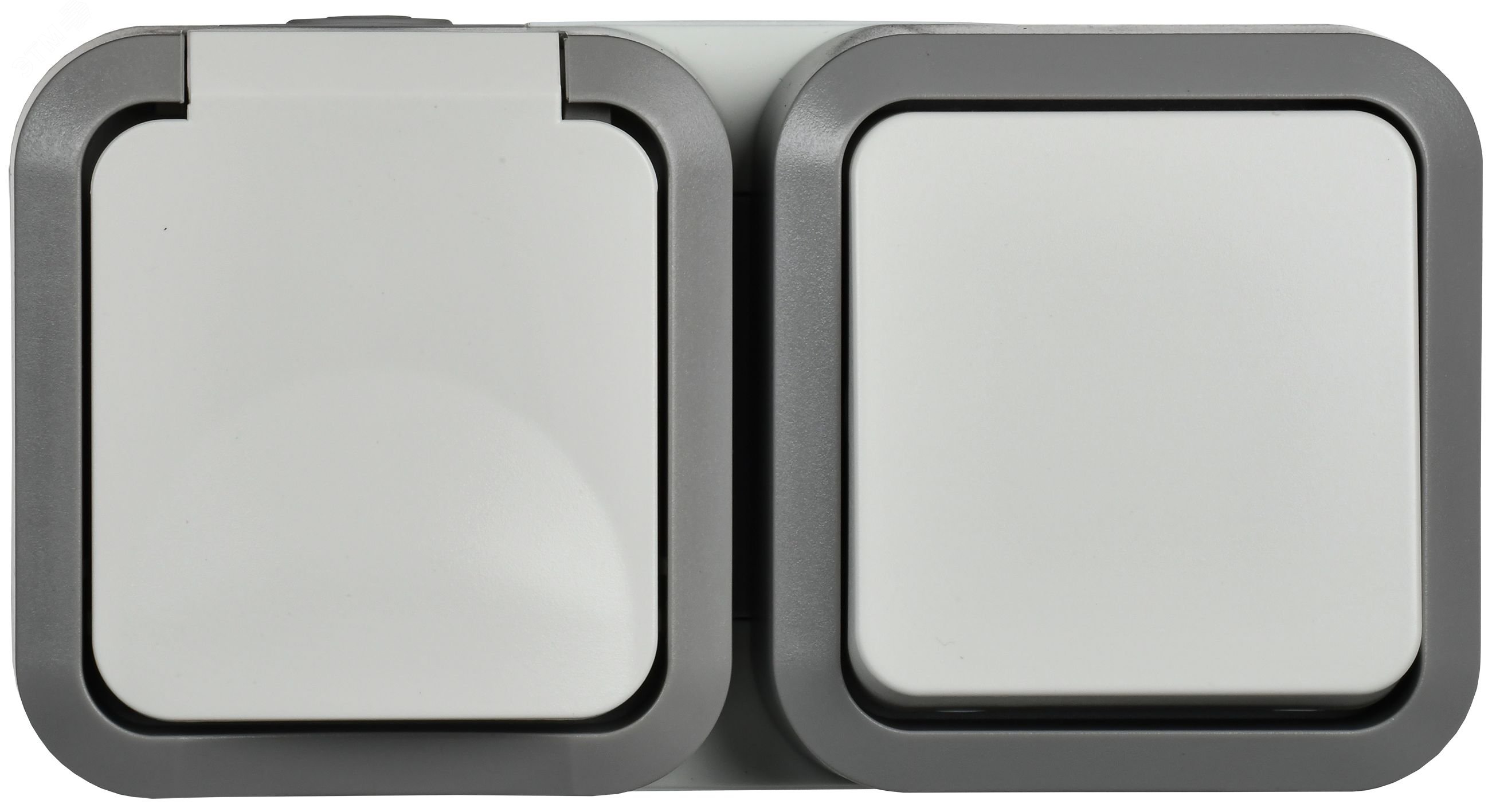 Блок ОП розетка + выключ. горизонт. TORS 16А IP55 TS242 бел. TS-G10-6-55-V-K41