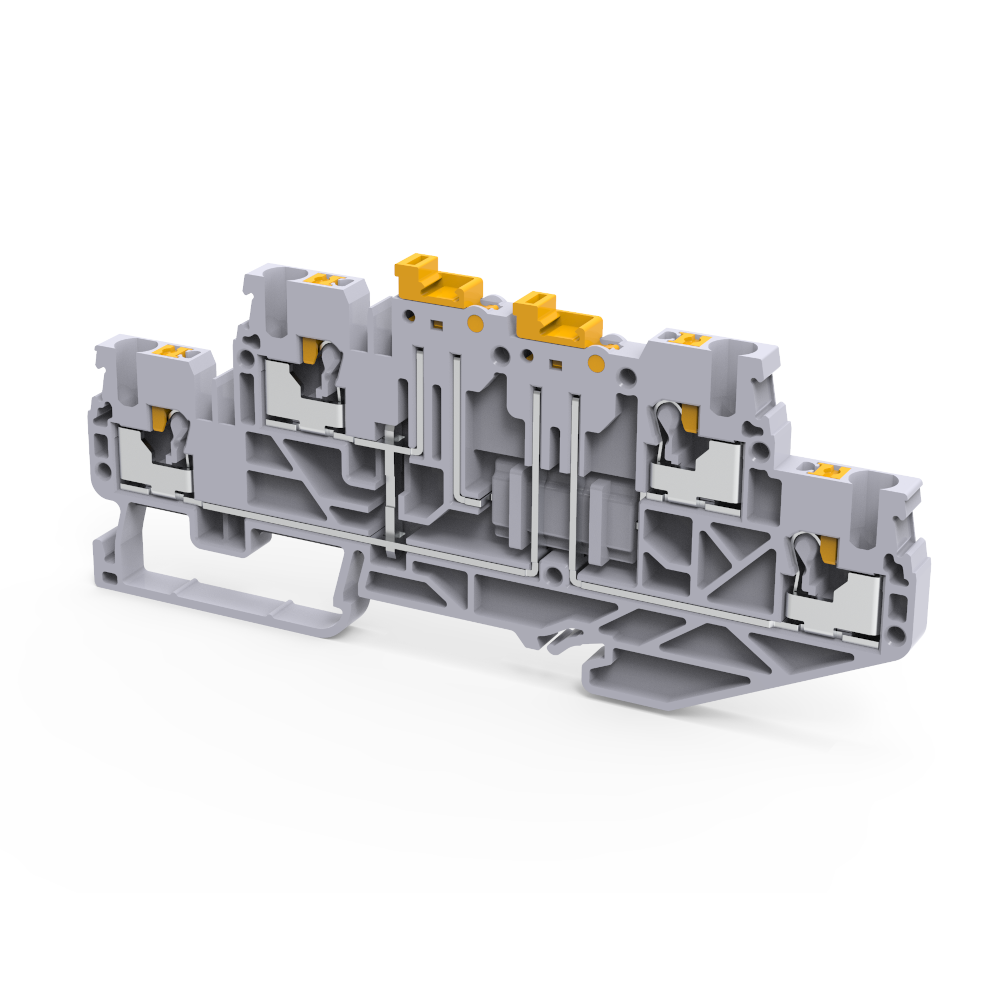 Клемма 2х-ярусная push-in 2,5 кв.мм разъед. OptiClip CPDLK-2,5-2L-MT-N-I-S-серый 331874