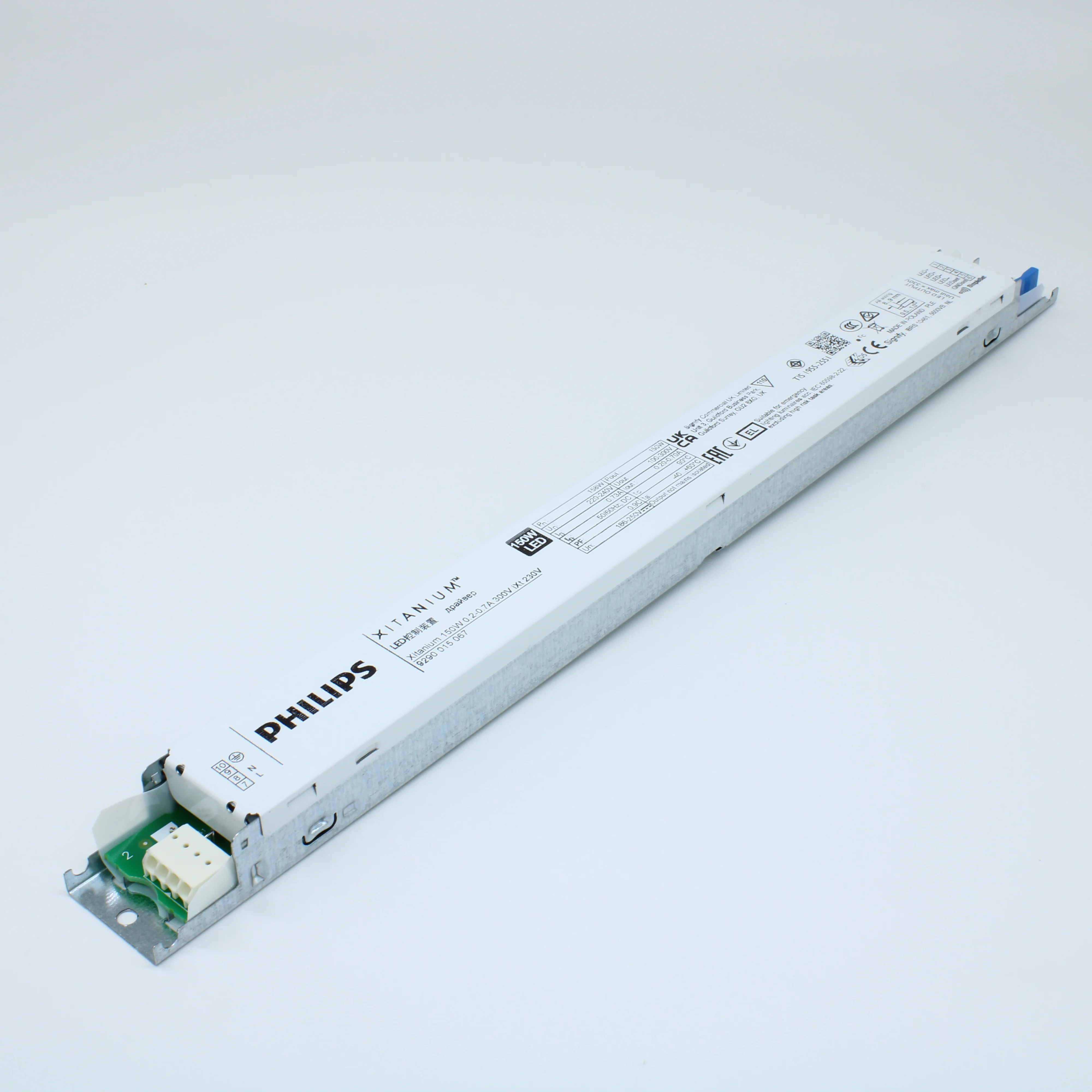 XITANIUM 150W 0.2-0.7A 300V IXT 230V - AC-DC, 150Вт, ККМ, стабилизация тока, вход 202…254В AC/ 186…250В DC, 47,5…63Гц, выход (?0.2A) 0.2…0.7A/100…300В DC, в линейном корпусе, 360х30х21мм, -40…+60°С, Programmable, SimpleSet, LEDset