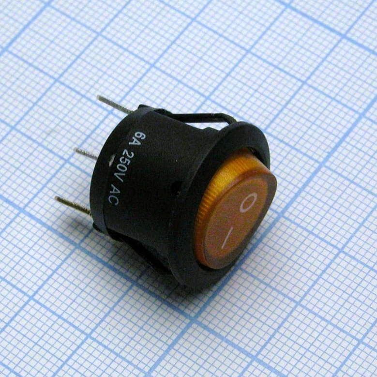 SWR 3107 Ч/Ж IRS - Переключатель клавишный с подсветкой D=20мм