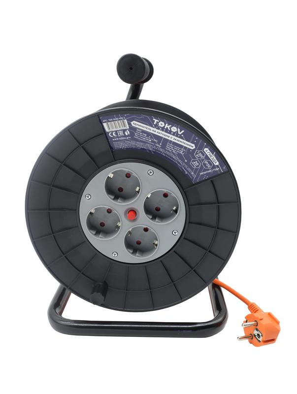Удлинитель на катушке 4х20м с заземл. 6А IP20 3х0.75 TKE-SK20-075-Z