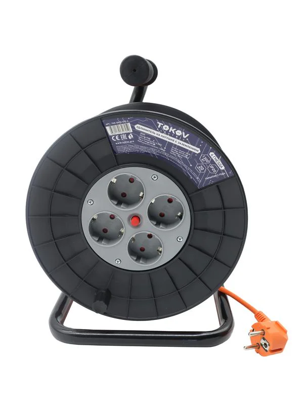 Удлинитель на катушке 4х20м с заземл. 6А IP20 3х0.75 TKE-SK20-075-Z