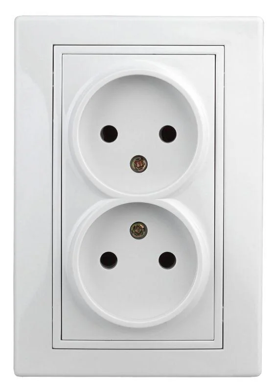 Розетка 2-м СП Plano 1-204-01 16А IP20 250В 2х2P бел. Б0053904