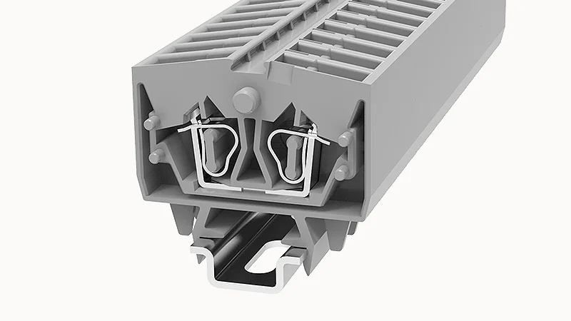 Проходная клемма WS2.5-DIN15-01P-11 - Проходная клемма, тип фиксации провода: пружинный, номинальное сечение: 2,5 мм кв., 24А, 800V, ширина: 5 мм, цвет: серый, тип монтажа: DIN15