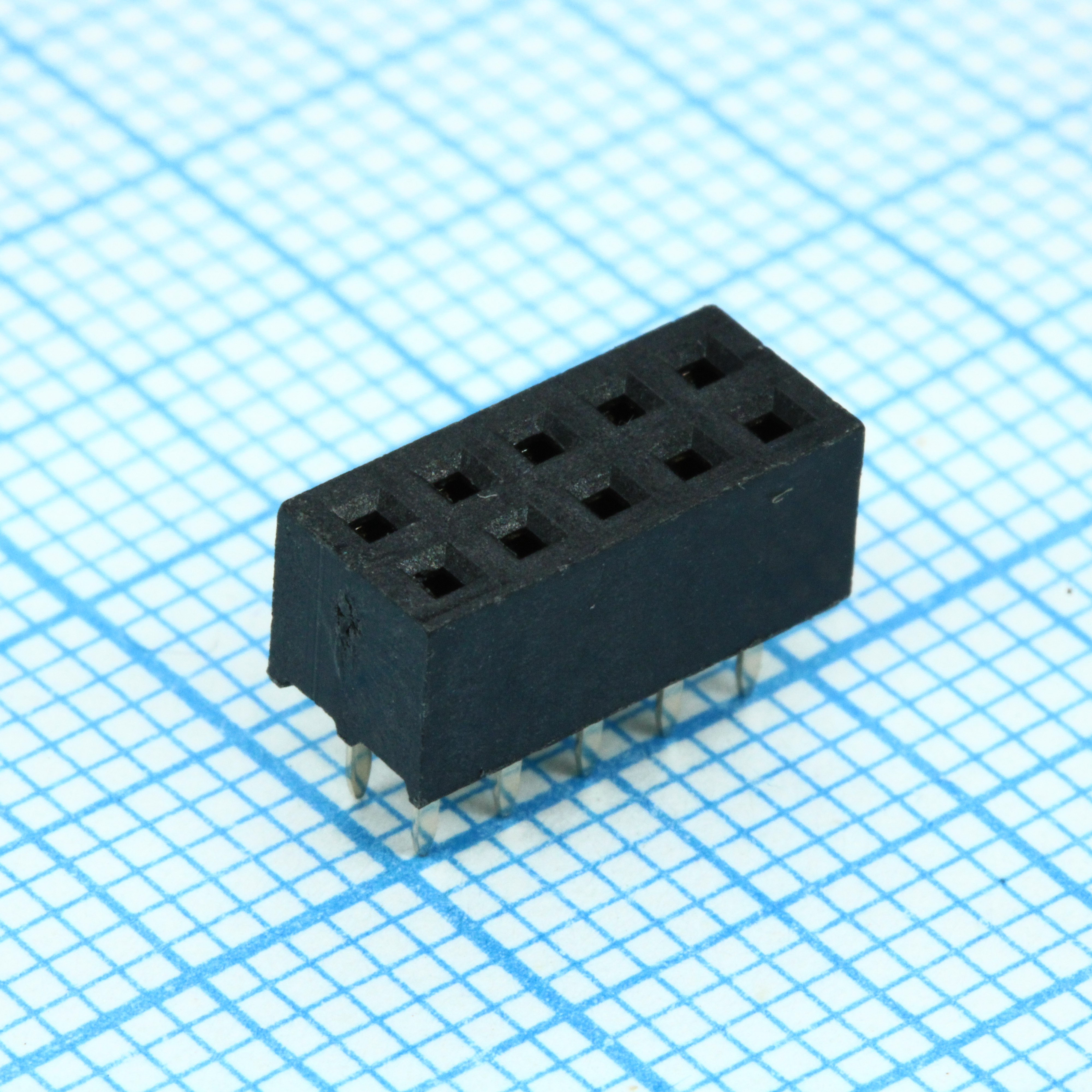 DS1026-05-2X5S8BV - Гнездо на плату 2x5 конт., шаг 2.00мм, высота 4.3мм, позолоч.