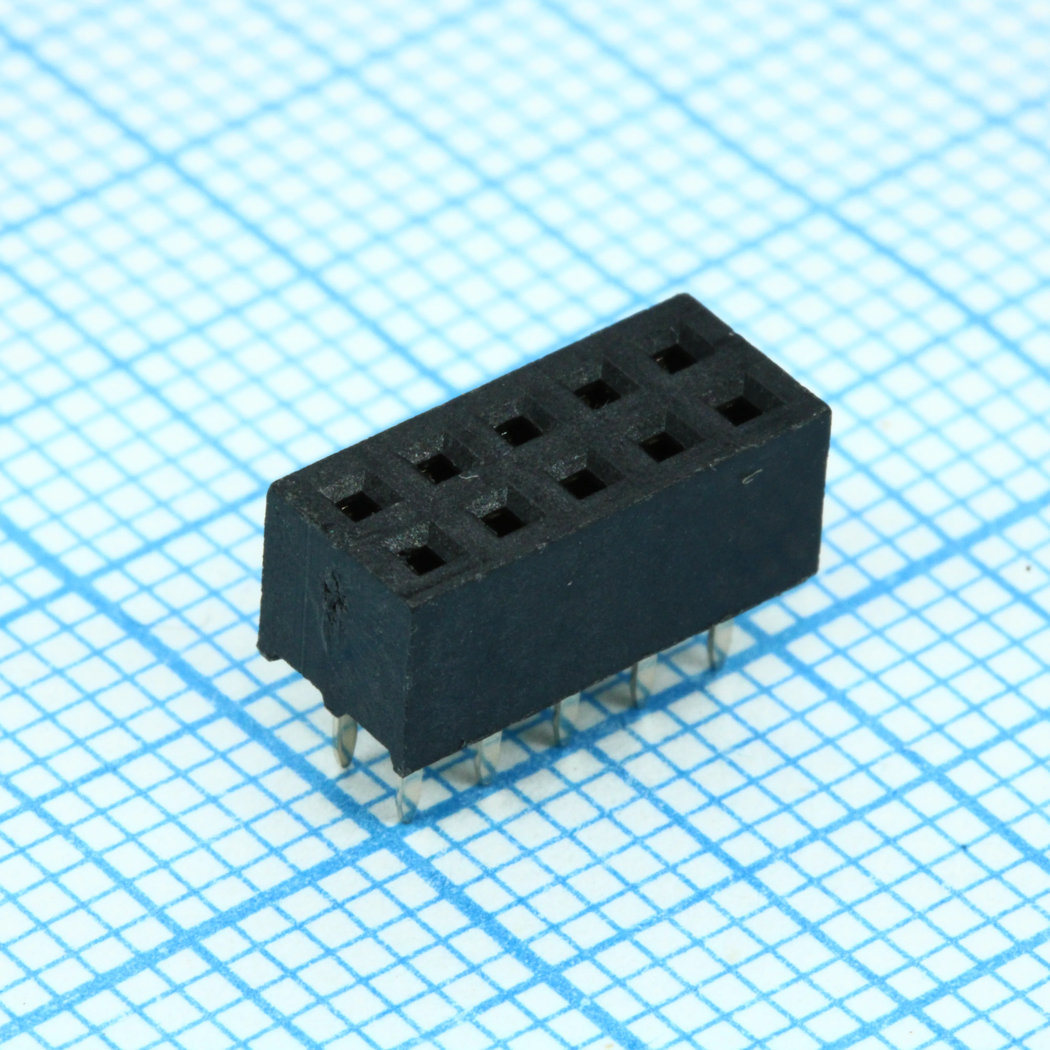 DS1026-05-2X5S8BV - Гнездо на плату 2x5 конт., шаг 2.00мм, высота 4.3мм, позолоч.