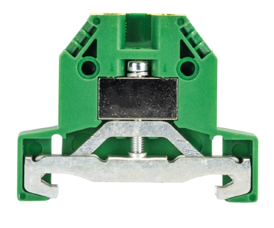 Клемма заземл. 9700A/6 SL2 S35 - Заземляющая клемма, тип фиксации провода: винтовой, номинальное сечение: 4 мм кв., 800V, ширина: 6 мм, цвет: желто-зеленый, тип монтажа: DIN 35