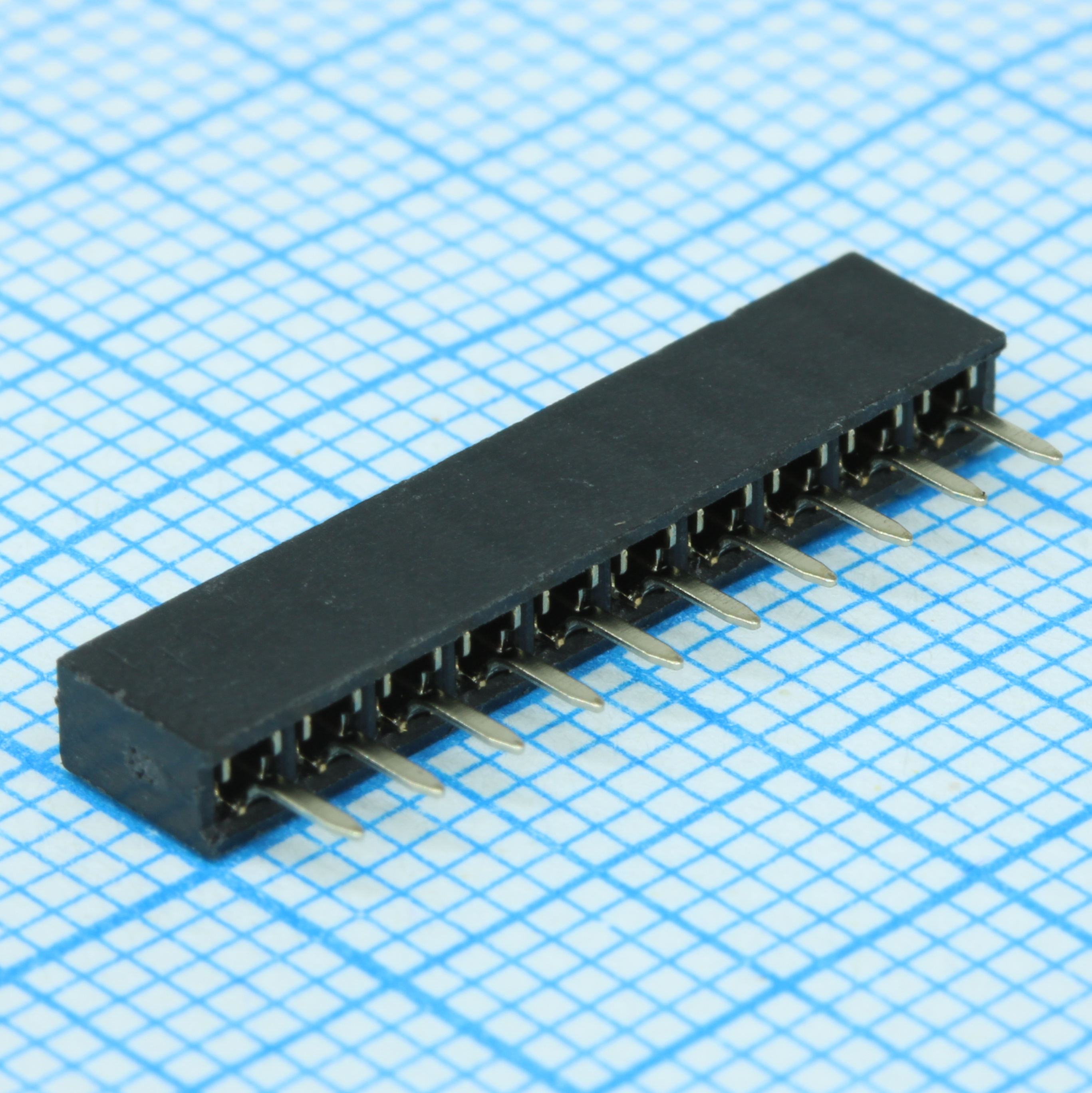 DS1026-01-1X10S8BV - Гнездо на плату 1х10 конт., шаг 2.00мм, высота 4.3мм, позолоч.