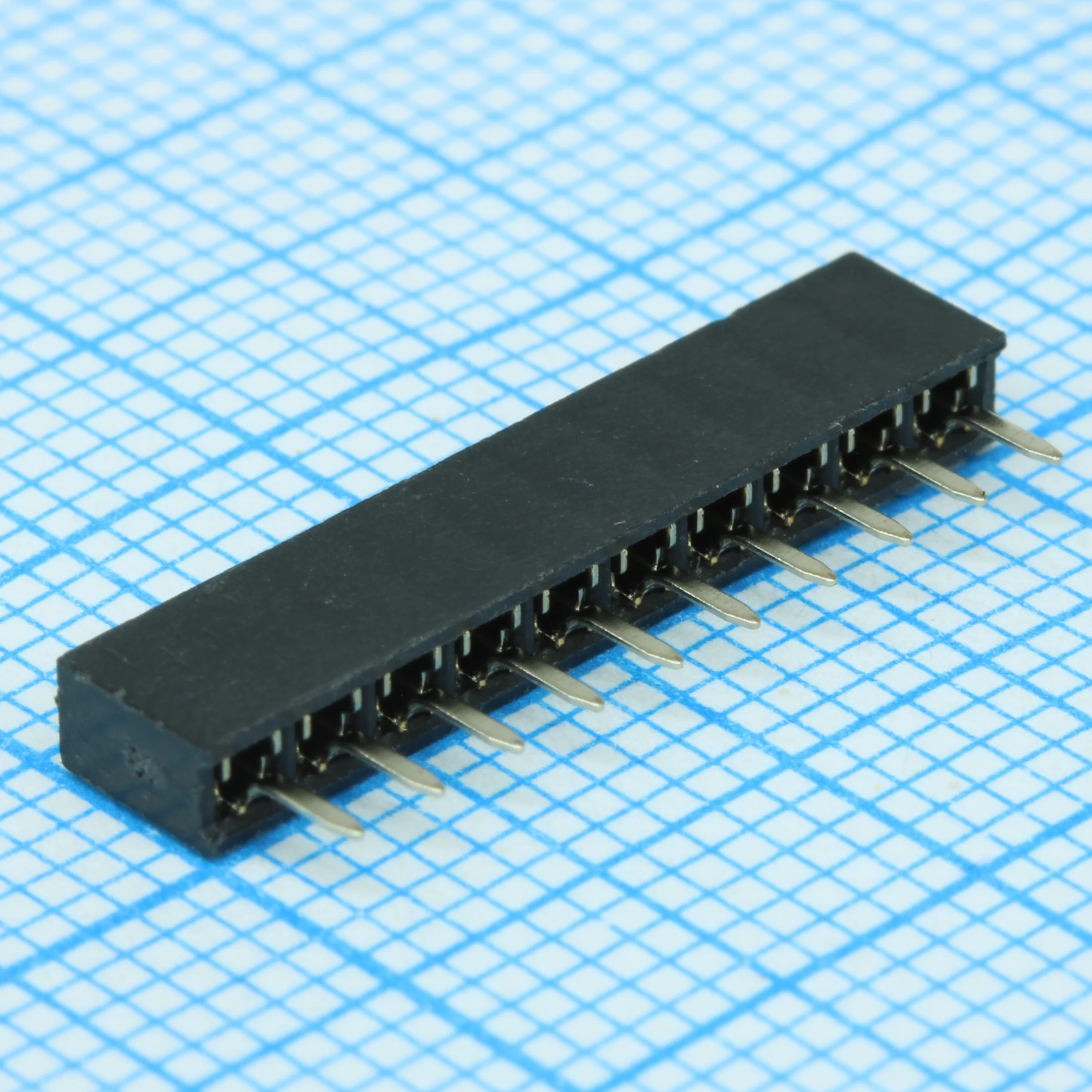 DS1026-01-1X10S8BV - Гнездо на плату 1х10 конт., шаг 2.00мм, высота 4.3мм, позолоч.