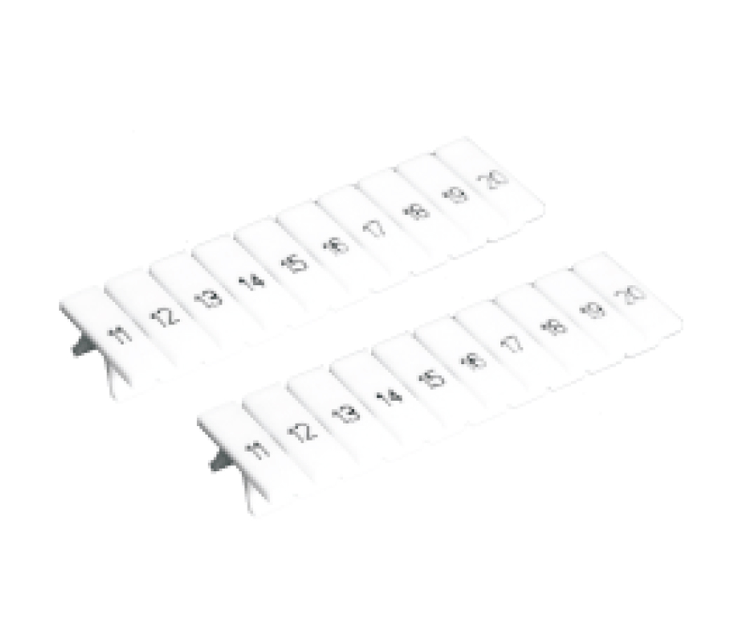 Маркировочные шильдики UZBM 4-10 - Маркировочне шильдики (полоска 10 шильдиков), для клемм UKJ-1.5, чистая, цвет: белый