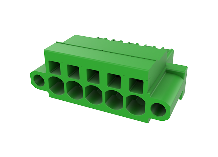 Розеточный разъем на кабель MC-RQ7.62H02P-K-0001 - Розеточный разъем, прямой, на кабель, шаг: 7.62 мм, 2 полюса, фиксация провода пружинная, исполнение: с монтажными фланцами, 1000V, 41A, цвет: зеленый
