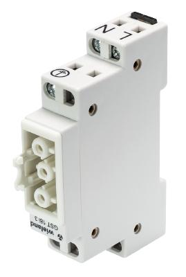 Переходник на рейку GESIS - Розеточный разъем, для установки на DIN рейку, винтовая фиксация, 3 полюса, номинальные характеристики: 250V, 20A, цвет: белый, серия gesis GST18i3