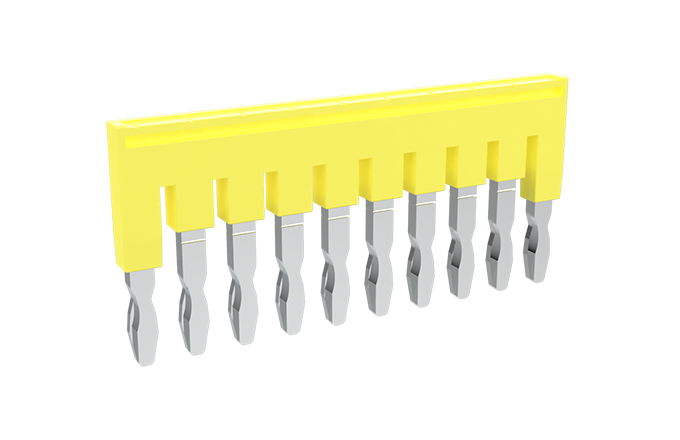 Соединительная перемычка TJA5.2-8 - Соединительная перемычка, втычная, изолированная, 8 полюсов, для серий клемм: TP/TU/TC, шириной 5,2 мм, цвет: желтый
