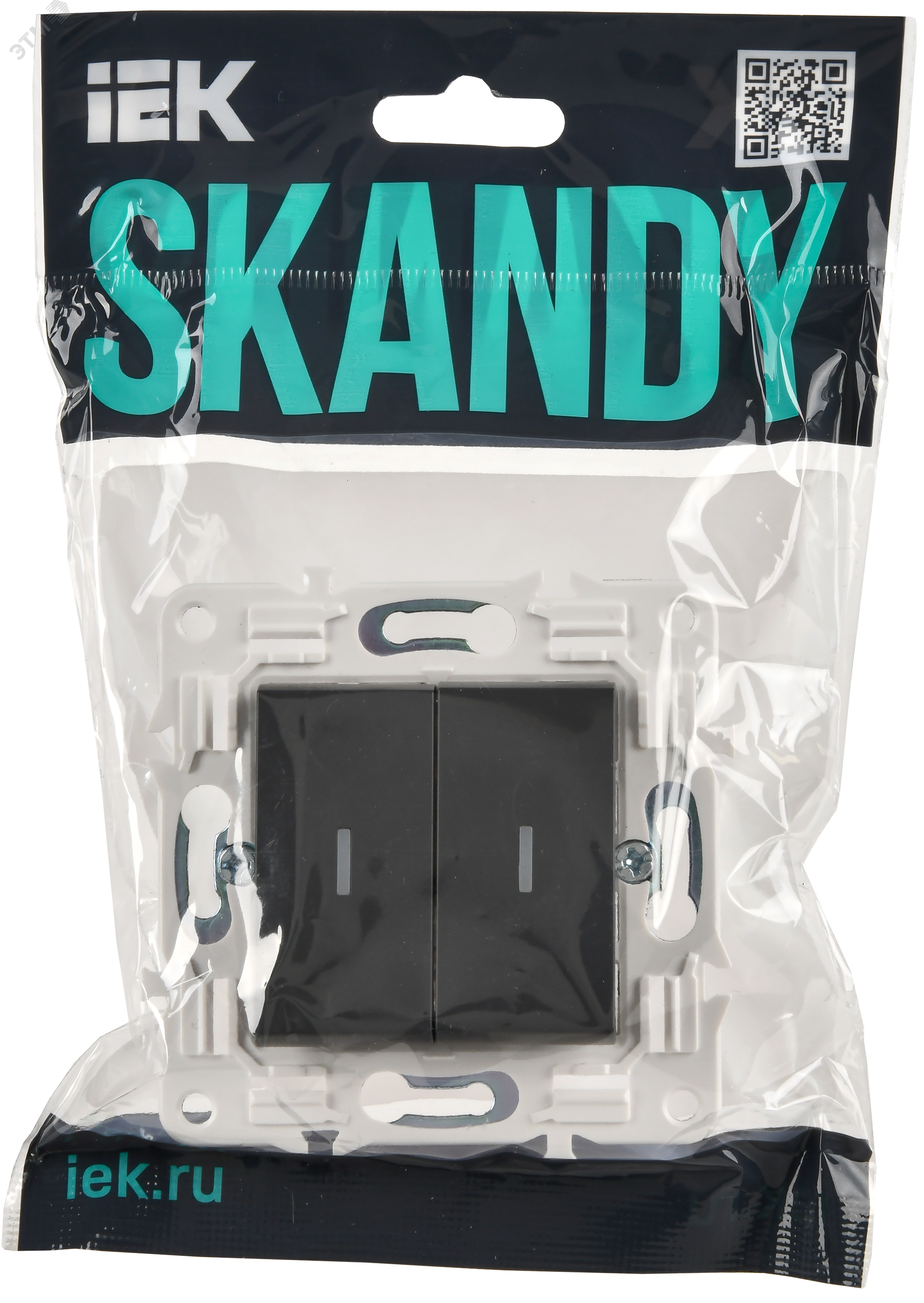 SKANDY Выключатель 2-клавишный проходной с индикацией 10А SK-V10T титан IEK SK-V22-1-10-K48